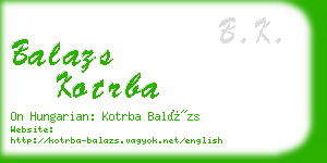 balazs kotrba business card